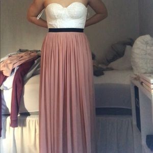Stunning lace top strapless maxi dress